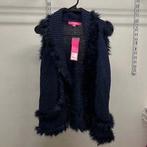 Lilly Pulitzer Trinette Vest True Navy Size XS/Extra Small NWT